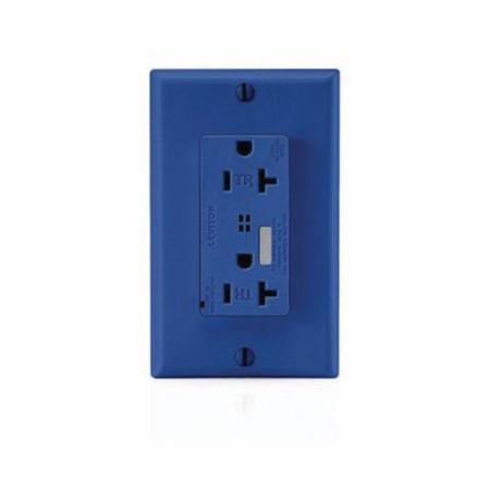 LEVITON 20A Receptacle, Deco, 5-20R, 125V, Blue T7380-B